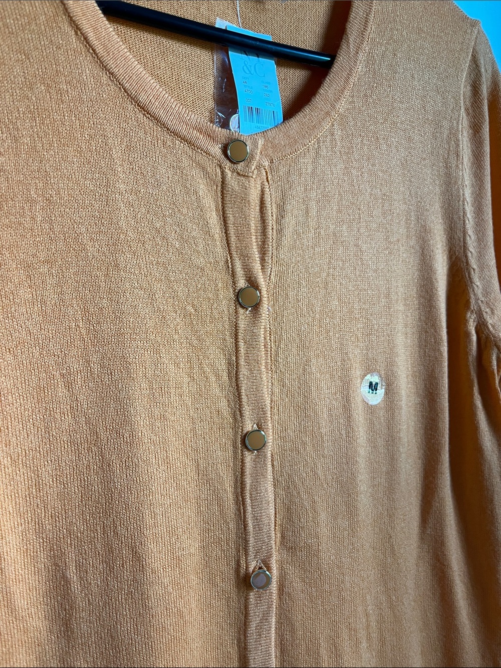 New York and Company 7th Ave Orange Cardigan NWT - Picture 4 of 6